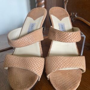 Jimmy Choo Tan Mules with Textured Straps